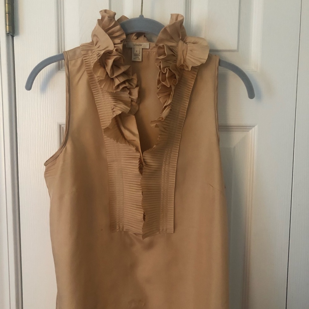 J.Crew Ruffle Neck Bronze Tank